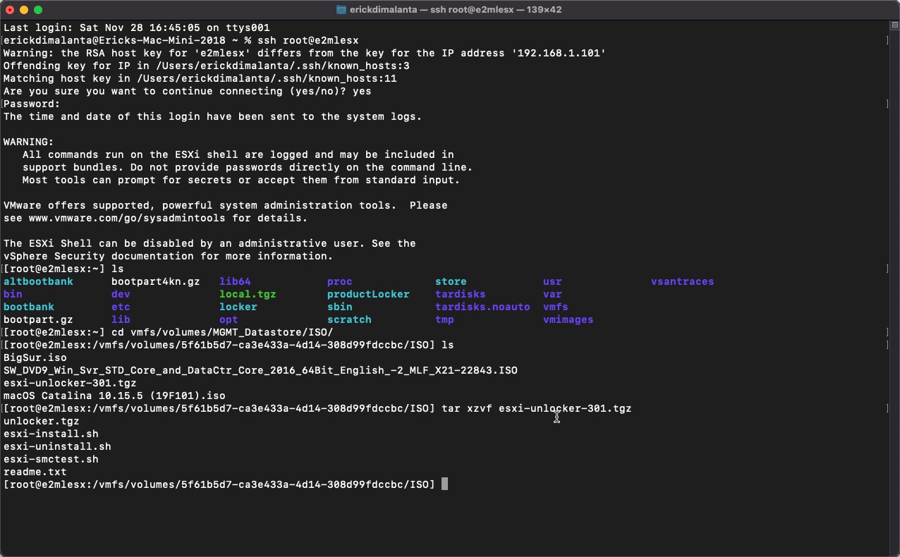 mac os x vmware esxi unlocker